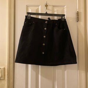 Black buttonup mini skirt